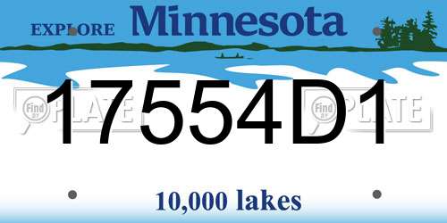 17554D1 Minnesota License Plate