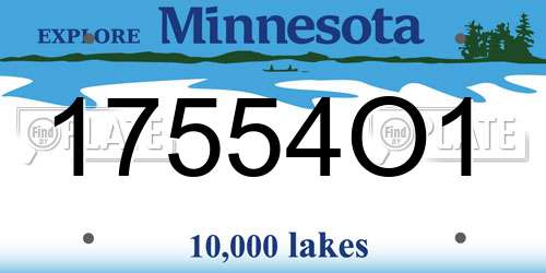 17554O1 Minnesota License Plate
