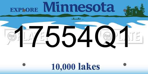 17554Q1 Minnesota License Plate
