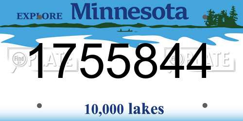 1755844 Minnesota License Plate