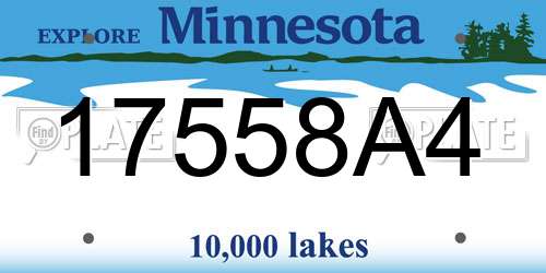 17558A4 Minnesota License Plate