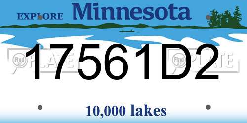 17561D2 Minnesota License Plate