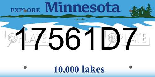 17561D7 Minnesota License Plate
