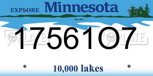 17561O7 Minnesota License Plate