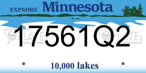 17561Q2 Minnesota License Plate