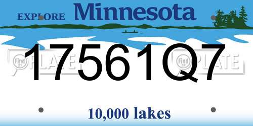 17561Q7 Minnesota License Plate