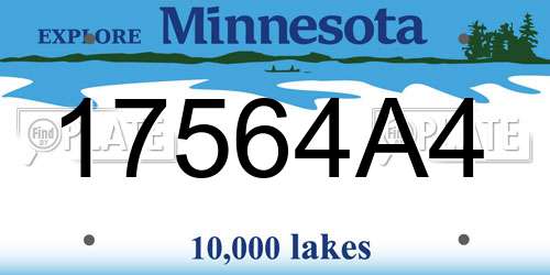 17564A4 Minnesota License Plate