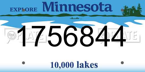 1756844 Minnesota License Plate