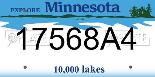 17568A4 Minnesota License Plate