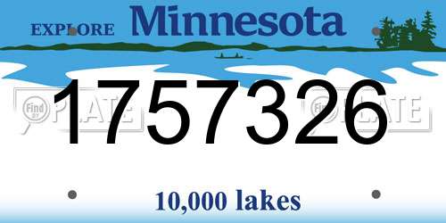 1757326 Minnesota License Plate