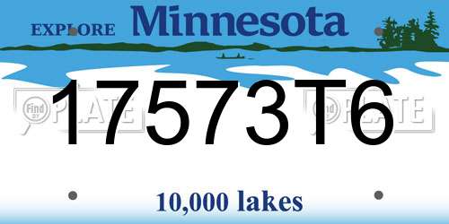 17573T6 Minnesota License Plate