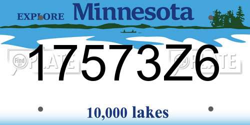 17573Z6 Minnesota License Plate