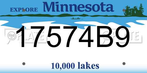 17574B9 Minnesota License Plate