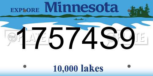 17574S9 Minnesota License Plate