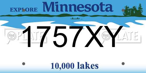 1757XY Minnesota License Plate