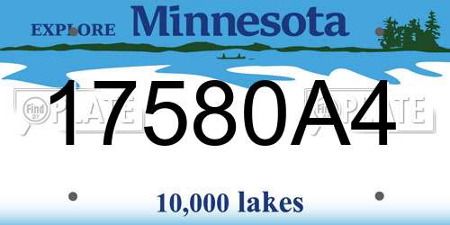 17580A4 Minnesota License Plate