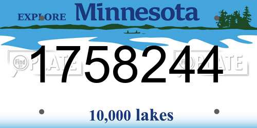 1758244 Minnesota License Plate