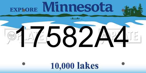 17582A4 Minnesota License Plate
