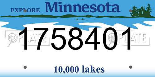 1758401 Minnesota License Plate