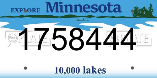 1758444 Minnesota License Plate