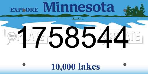 1758544 Minnesota License Plate