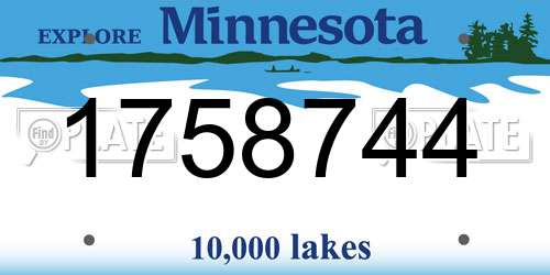 1758744 Minnesota License Plate