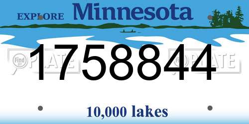 1758844 Minnesota License Plate