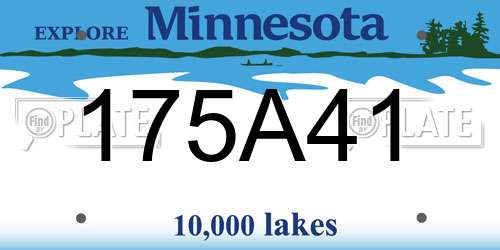 175A41 Minnesota License Plate