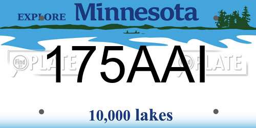 175AAI Minnesota License Plate