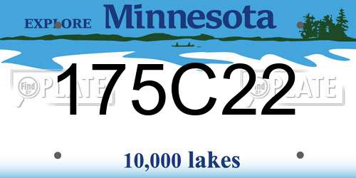 175C22 Minnesota License Plate