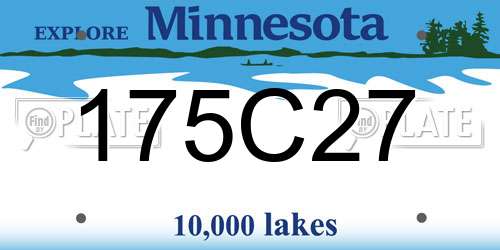 175C27 Minnesota License Plate