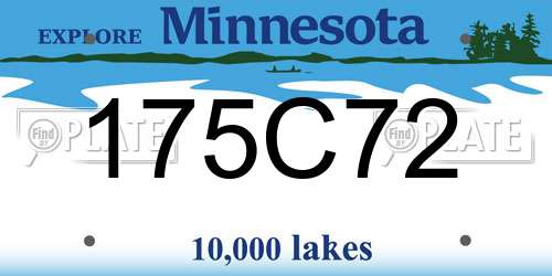 175C72 Minnesota License Plate