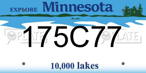 175C77 Minnesota License Plate