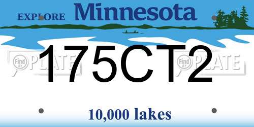 175CT2 Minnesota License Plate