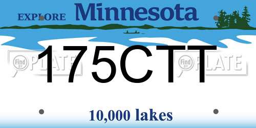 175CTT Minnesota License Plate