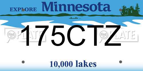 175CTZ Minnesota License Plate
