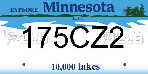 175CZ2 Minnesota License Plate