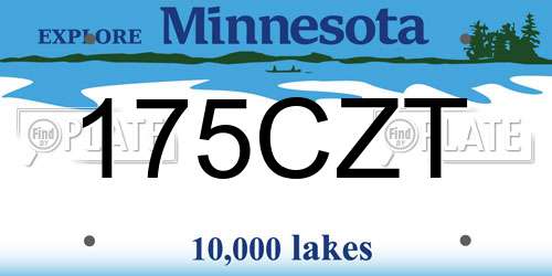 175CZT Minnesota License Plate