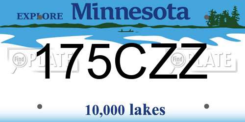 175CZZ Minnesota License Plate