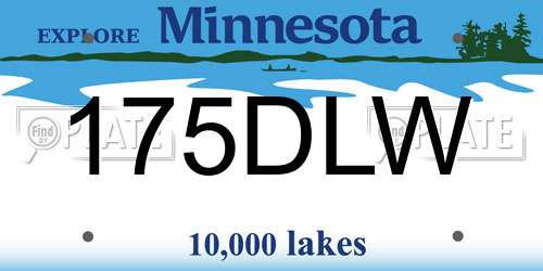 175DLW Minnesota License Plate