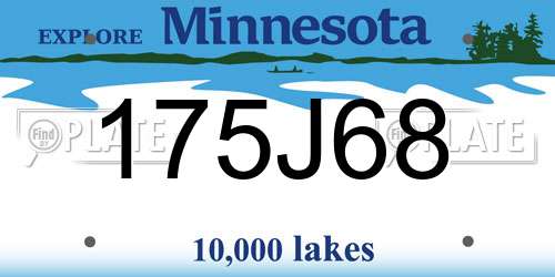 175J68 Minnesota License Plate