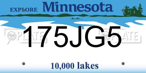 175JG5 Minnesota License Plate