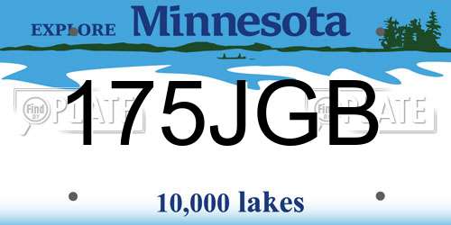 175JGB Minnesota License Plate