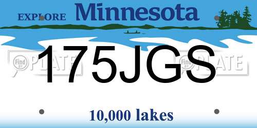175JGS Minnesota License Plate