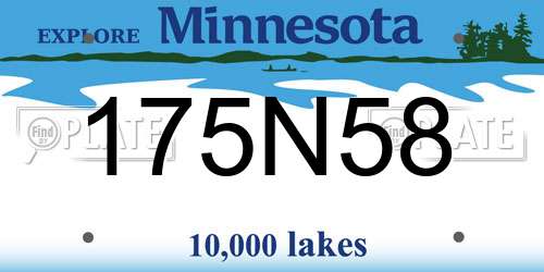 175N58 Minnesota License Plate