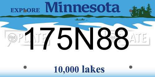 175N88 Minnesota License Plate