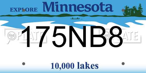 175NB8 Minnesota License Plate
