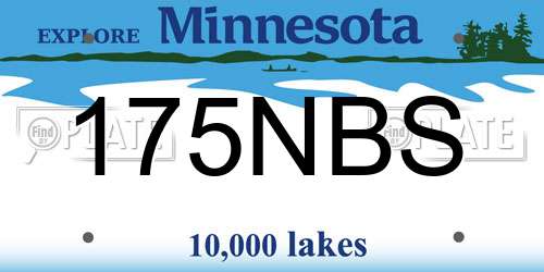 175NBS Minnesota License Plate