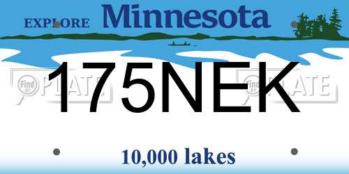 175NEK Minnesota License Plate