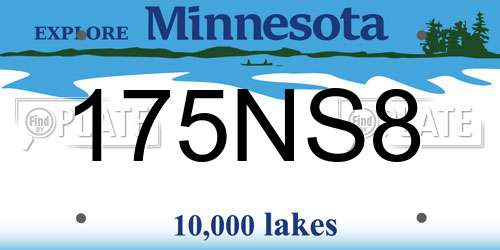 175NS8 Minnesota License Plate
